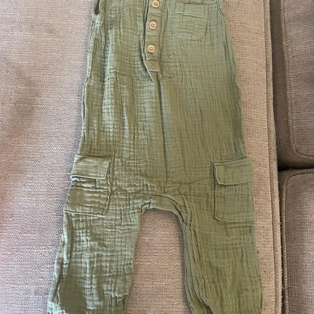 Old Navy Kids Olive Green Overalls